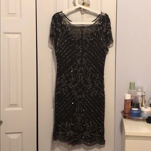 Sequence dress in navy